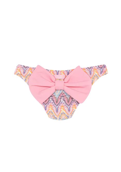 Costume bambina Madame MC2 Saint Barth 00185H Rosa slip multicolore pastello fiocco tessuto raschel MC2 SAINT BARTH | Costume | MADANE00185H01